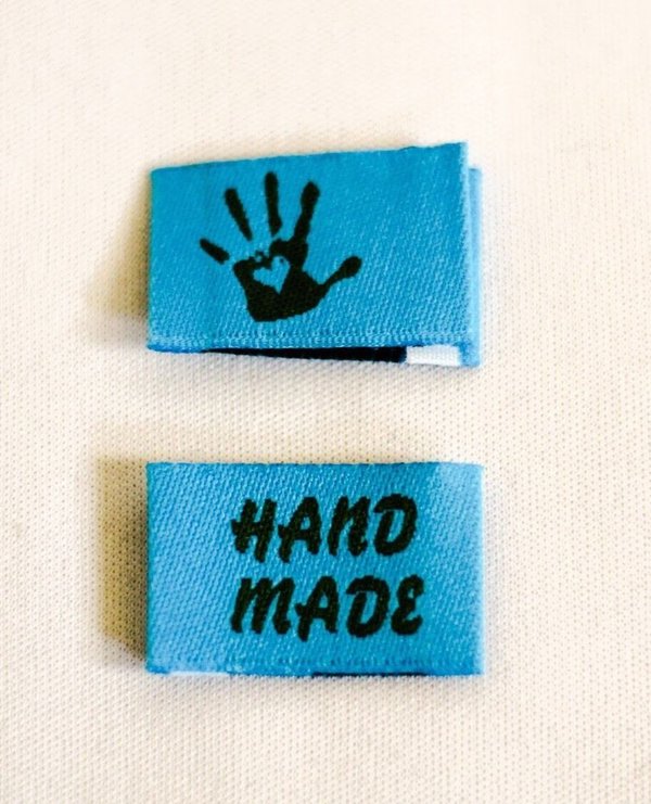 10 Handmade Labels zum einnähen Webetiketten in 15 Farben wählbar & bleichen nicht aus