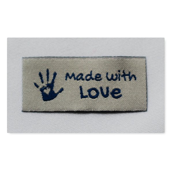 10 Made with Love Labels in 7 Farben wählbar Handmade Webetiketten zum aufnähen