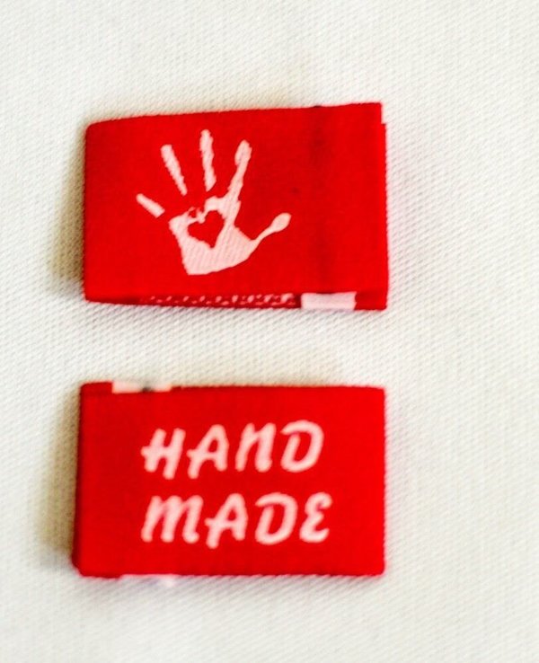 10 Handmade with Love Labels Mix Paket Jungspaket Handmade Webetiketten